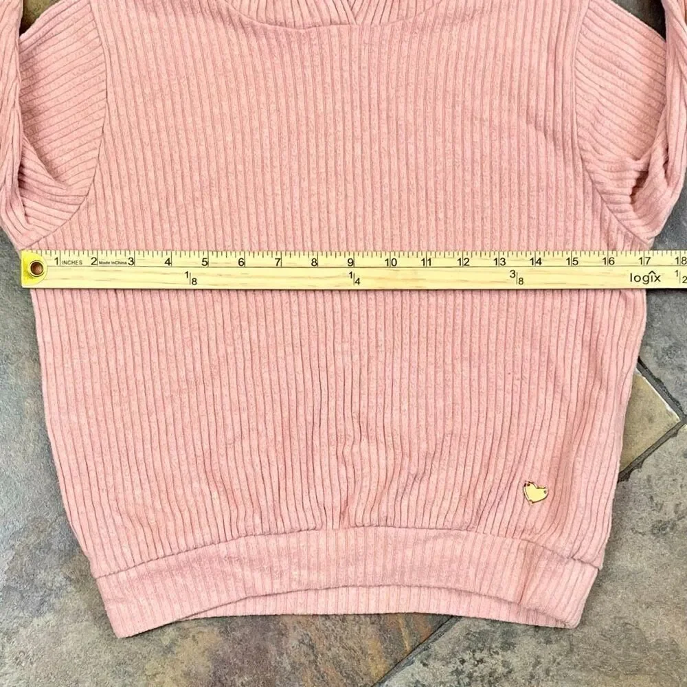 H&M Girls Pink Waffle Hoodie 7